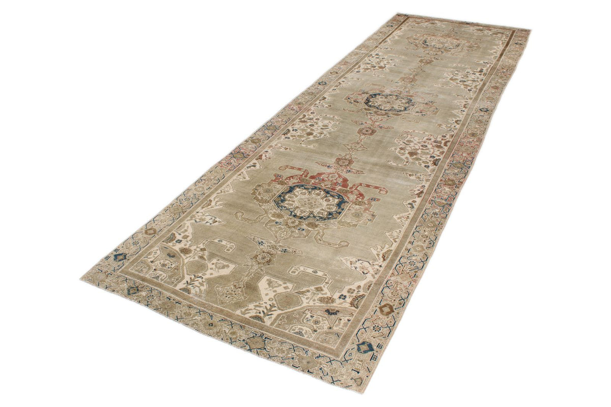 6x18 Ivory and Ivory Anatolian Turkish Tribal Runner