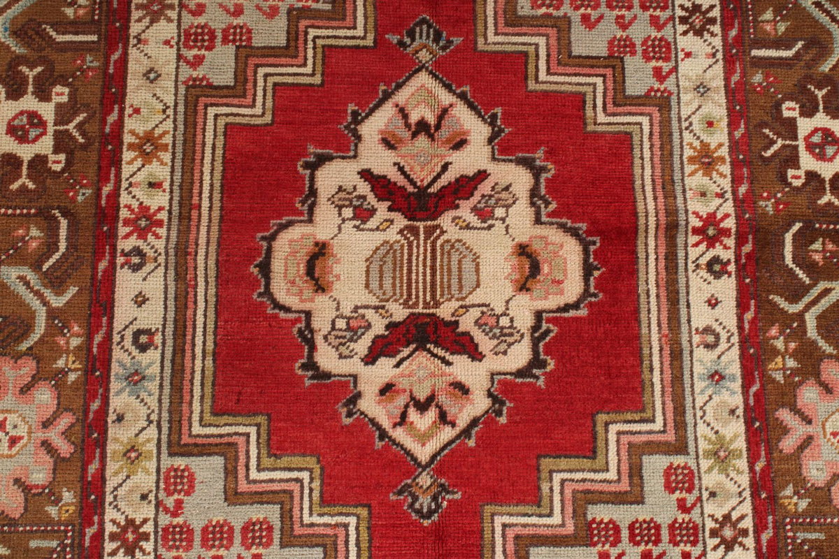 4x6 Red and Brown Turkish Tribal Rug
