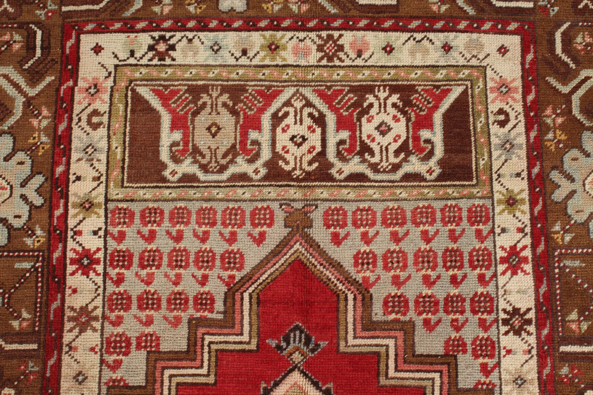 4x6 Red and Brown Turkish Tribal Rug