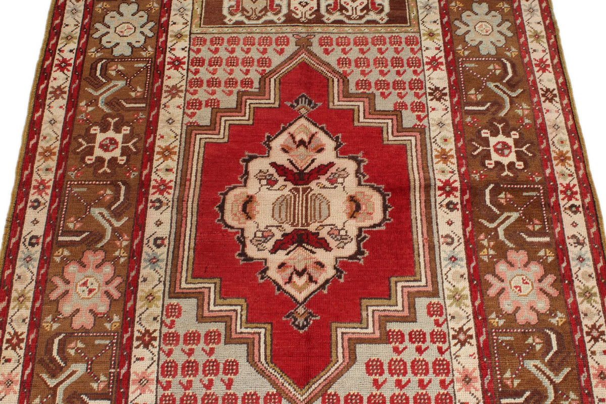 4x6 Red and Brown Turkish Tribal Rug