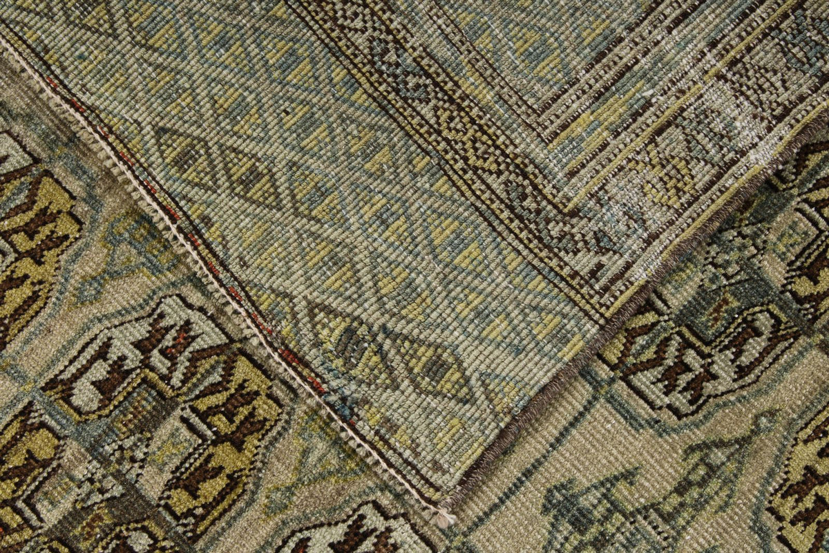 4x6 Green and Brown Anatolian Tribal Rug