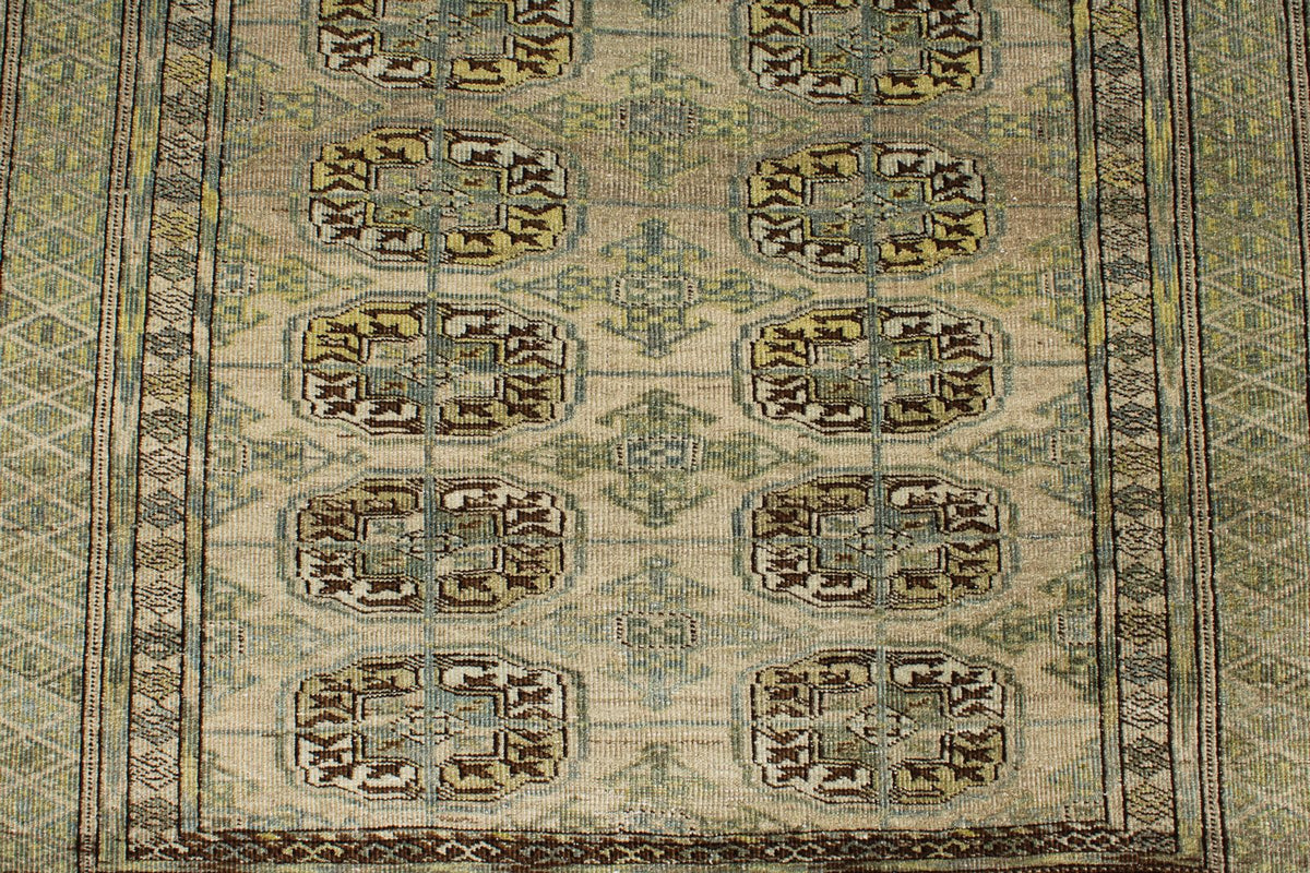 4x6 Green and Brown Anatolian Tribal Rug