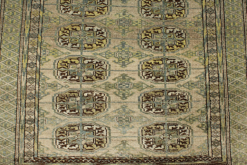 4x6 Green and Brown Anatolian Tribal Rug