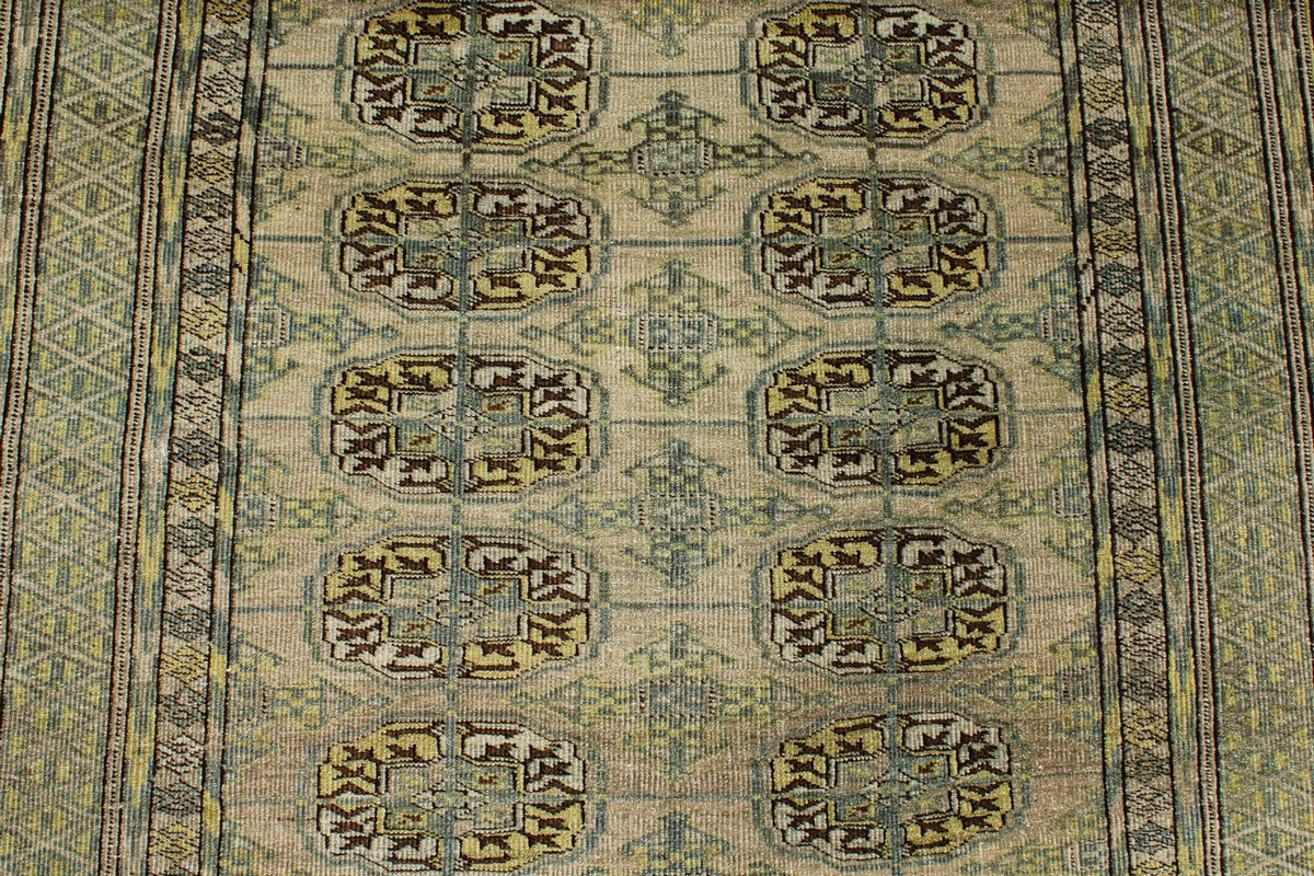4x6 Green and Brown Anatolian Tribal Rug