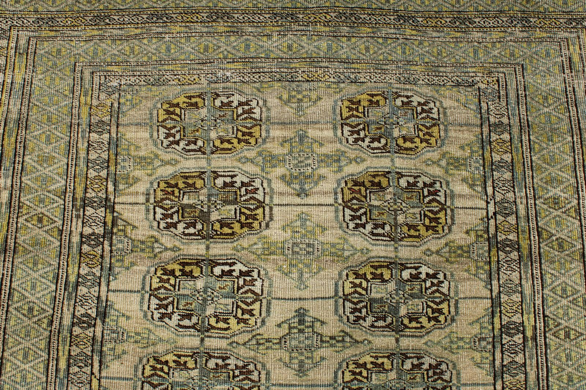 4x6 Green and Brown Anatolian Tribal Rug