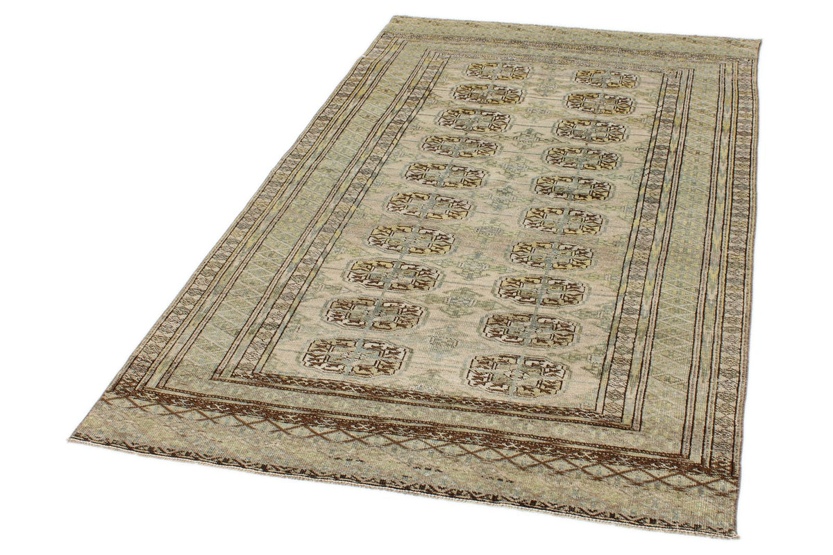 4x6 Green and Brown Anatolian Tribal Rug