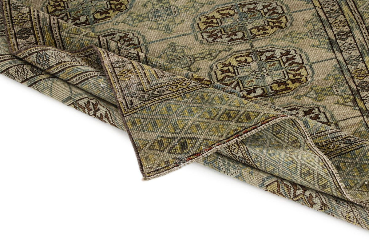 4x6 Green and Brown Anatolian Tribal Rug