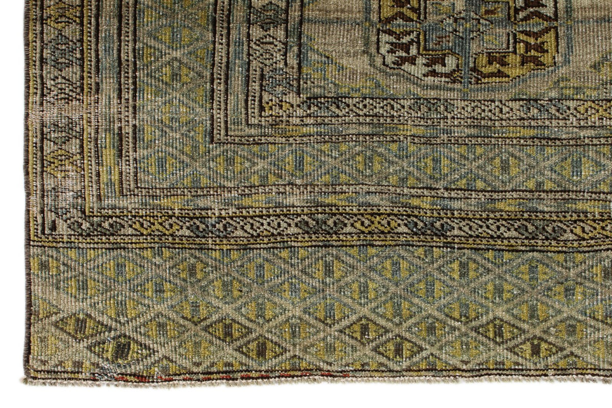 4x6 Green and Brown Anatolian Tribal Rug
