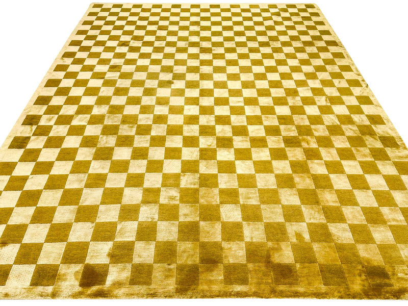 8x10 Gold and Beige Modern Contemporary Rug