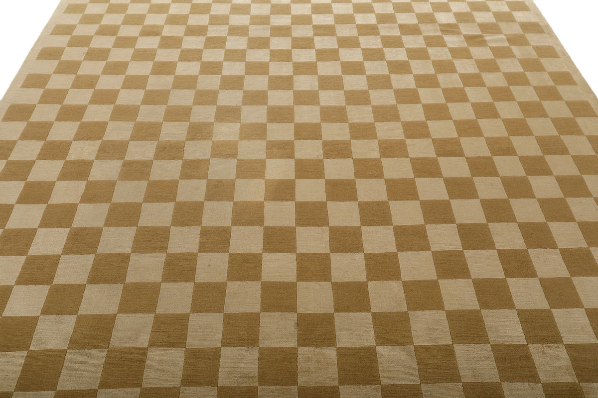 8x10 Gold and Beige Modern Contemporary Rug