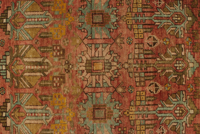 3x13 Rust and Brown Persian Hamadan Distressed Area Runner