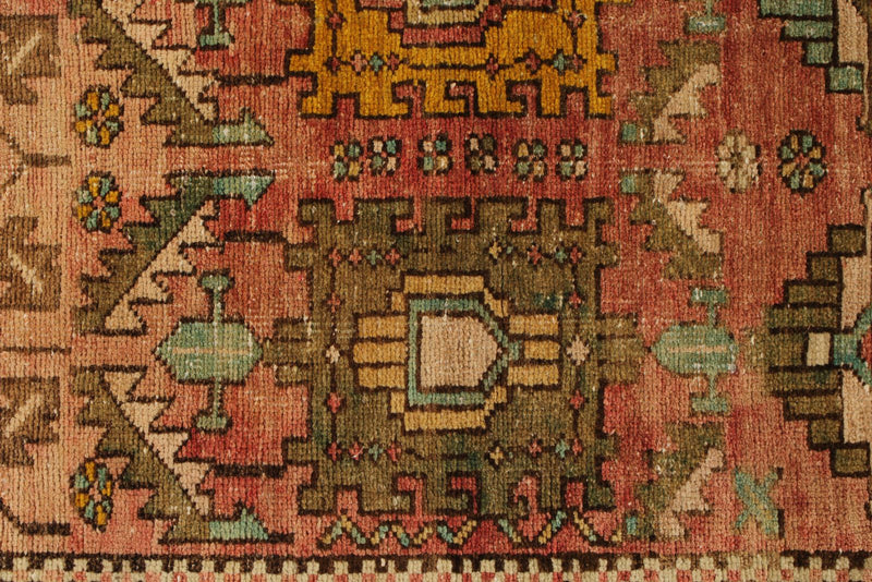 3x13 Rust and Brown Persian Hamadan Distressed Area Runner