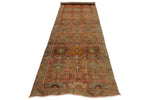 3x13 Rust and Brown Persian Hamadan Distressed Area Runner