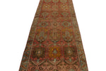 3x13 Rust and Brown Persian Hamadan Distressed Area Runner