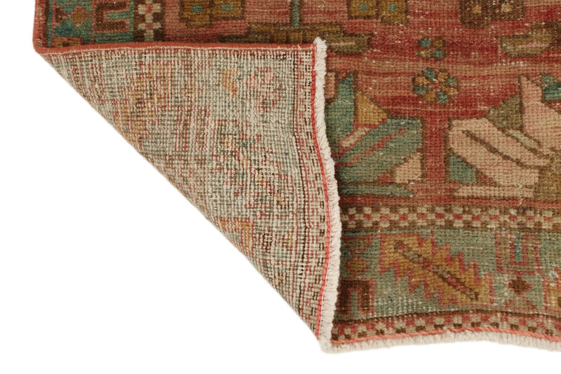 3x13 Rust and Brown Persian Hamadan Distressed Area Runner