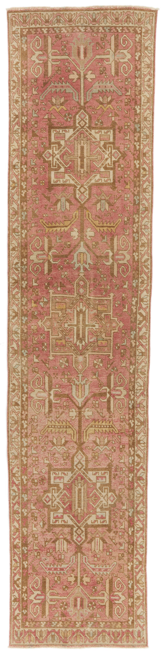 3x12 Rust and Multicolor Persian Heriz Distressed Area Runner