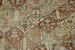 7x9 Rust and Ivory Persian Bahtiyari Distressed Area Rug