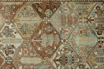 7x9 Rust and Ivory Persian Bahtiyari Distressed Area Rug