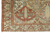 7x9 Rust and Ivory Persian Bahtiyari Distressed Area Rug