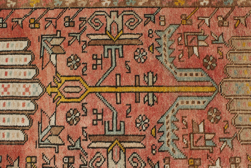 3x12 Rust and Yellow Persian Heriz Runner