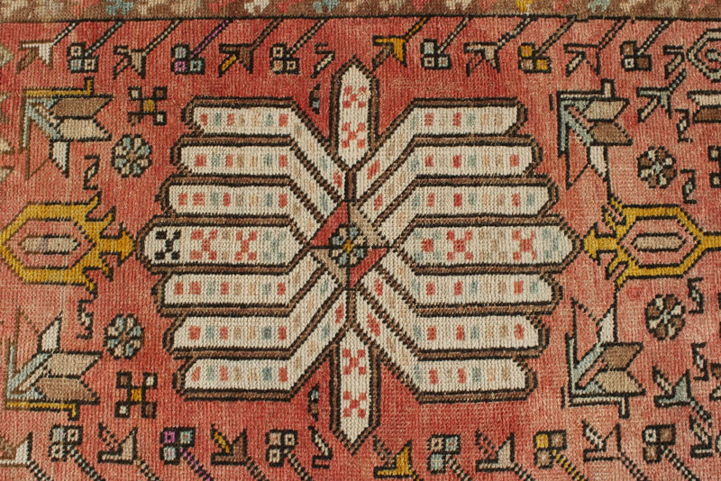 3x12 Rust and Yellow Persian Heriz Runner