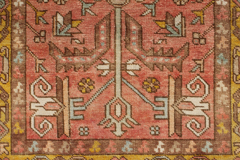 3x12 Rust and Yellow Persian Heriz Runner