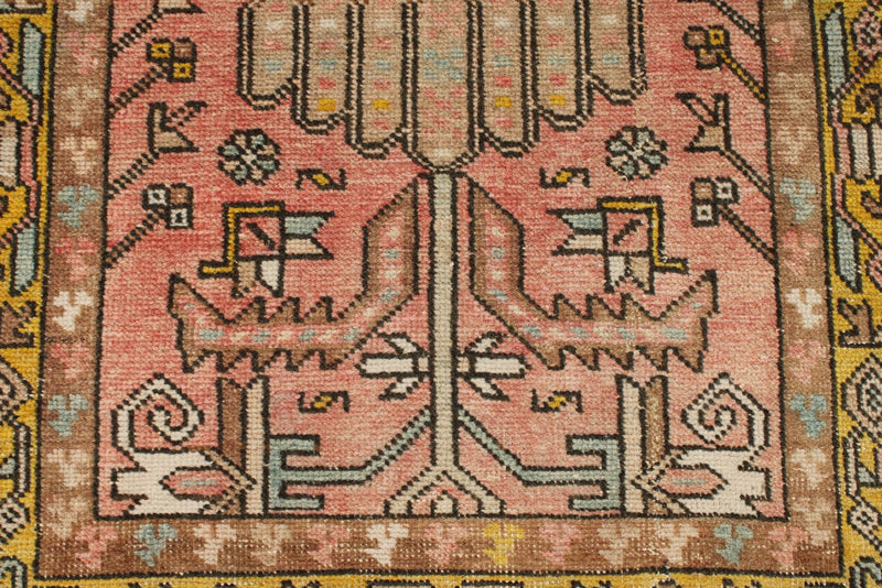 3x12 Rust and Yellow Persian Heriz Runner