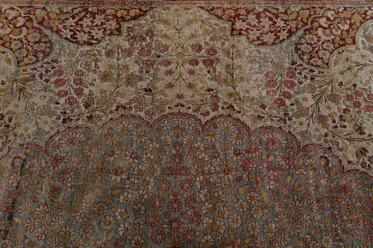 16x25 Pink and Ivory Persian Kerman Rug