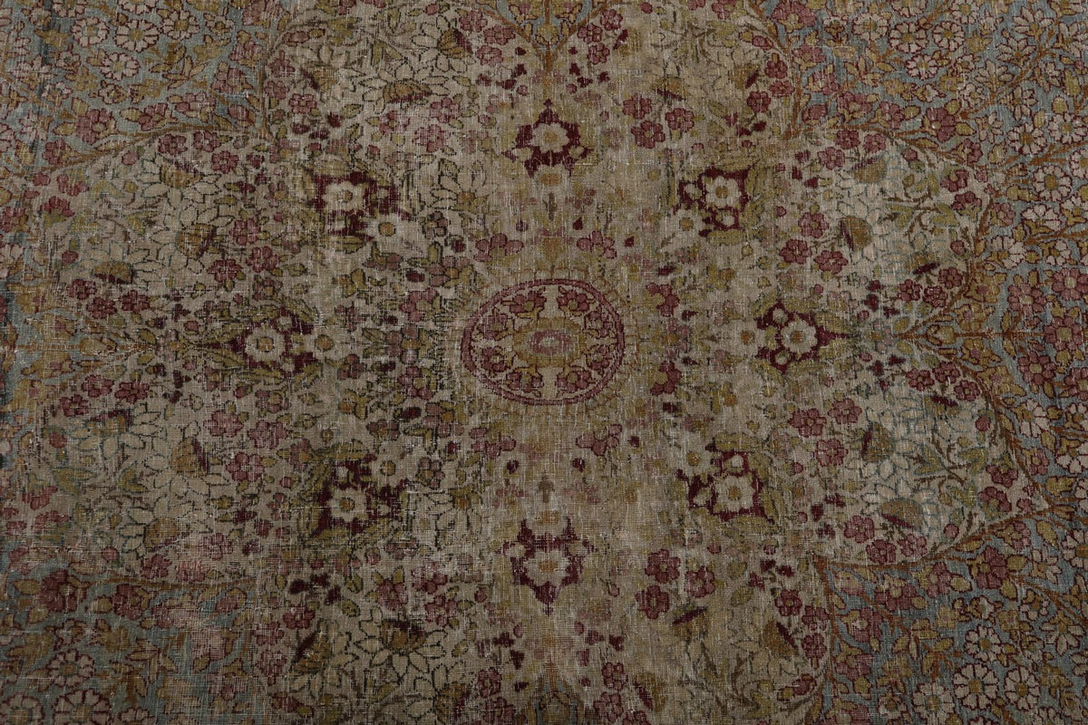 16x25 Pink and Ivory Persian Kerman Rug