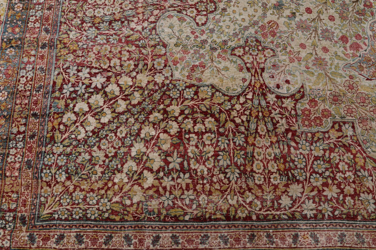 16x25 Pink and Ivory Persian Kerman Rug