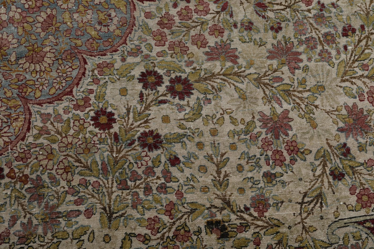 16x25 Pink and Ivory Persian Kerman Rug
