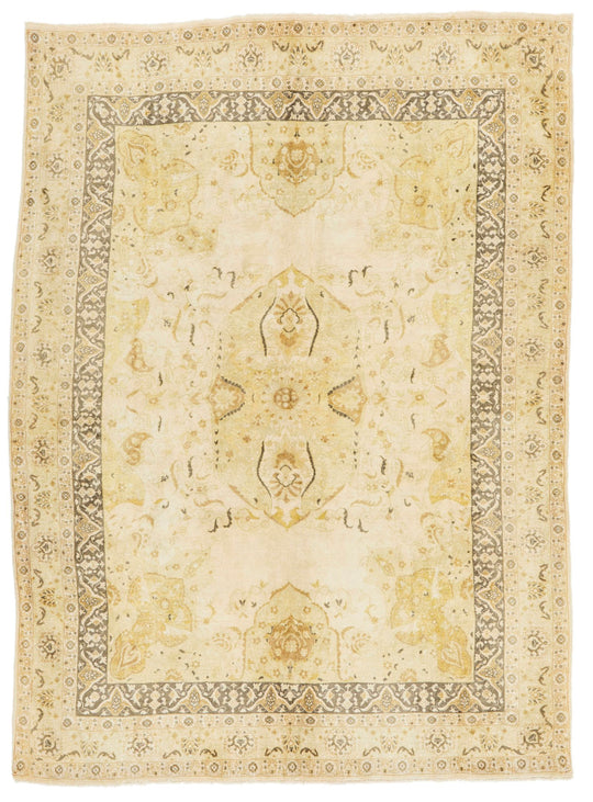 6x8 Gold and Brown Turkish Silk Rug