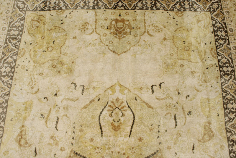 6x8 Gold and Brown Turkish Silk Rug