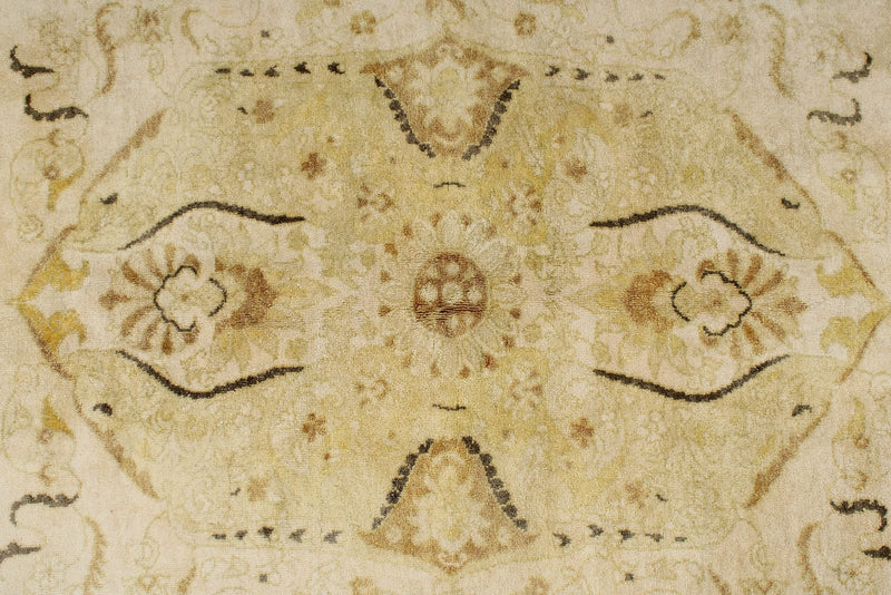6x8 Gold and Brown Turkish Silk Rug