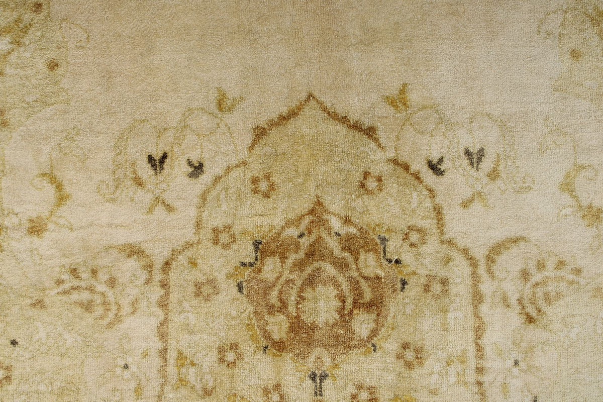 6x8 Gold and Brown Turkish Silk Rug