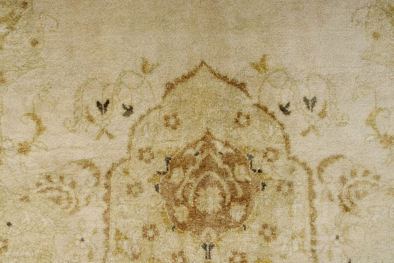 6x8 Gold and Brown Turkish Silk Rug