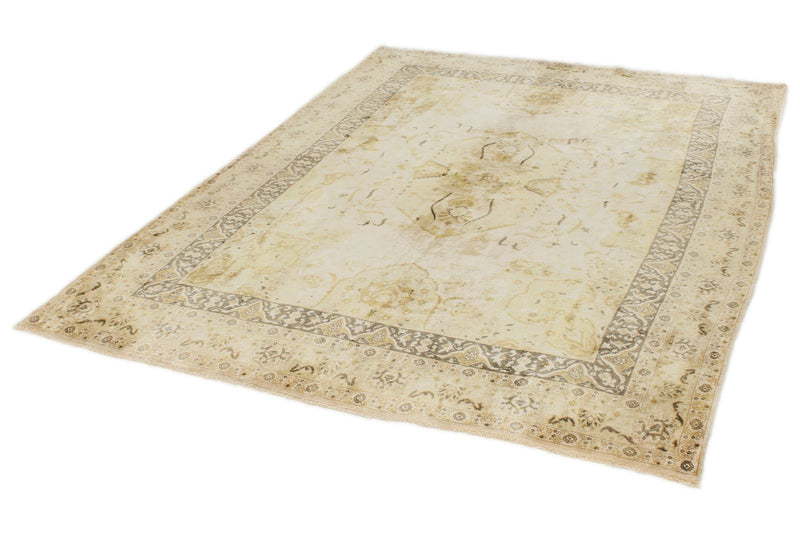 6x8 Gold and Brown Turkish Silk Rug