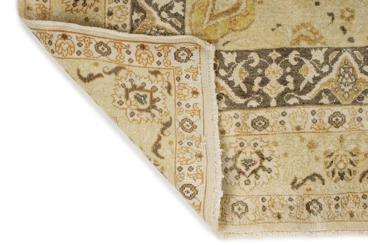6x8 Gold and Brown Turkish Silk Rug