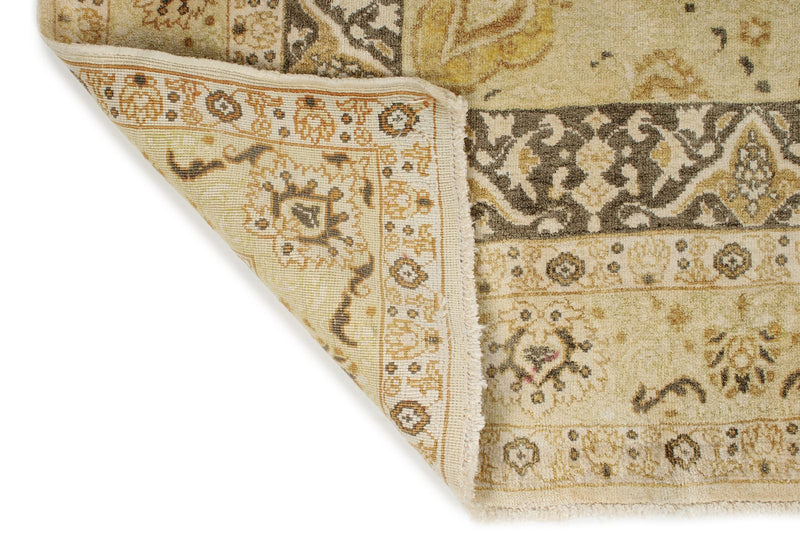 6x8 Gold and Brown Turkish Silk Rug