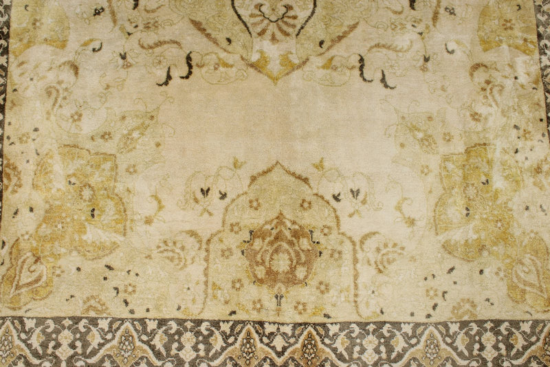 6x8 Gold and Brown Turkish Silk Rug
