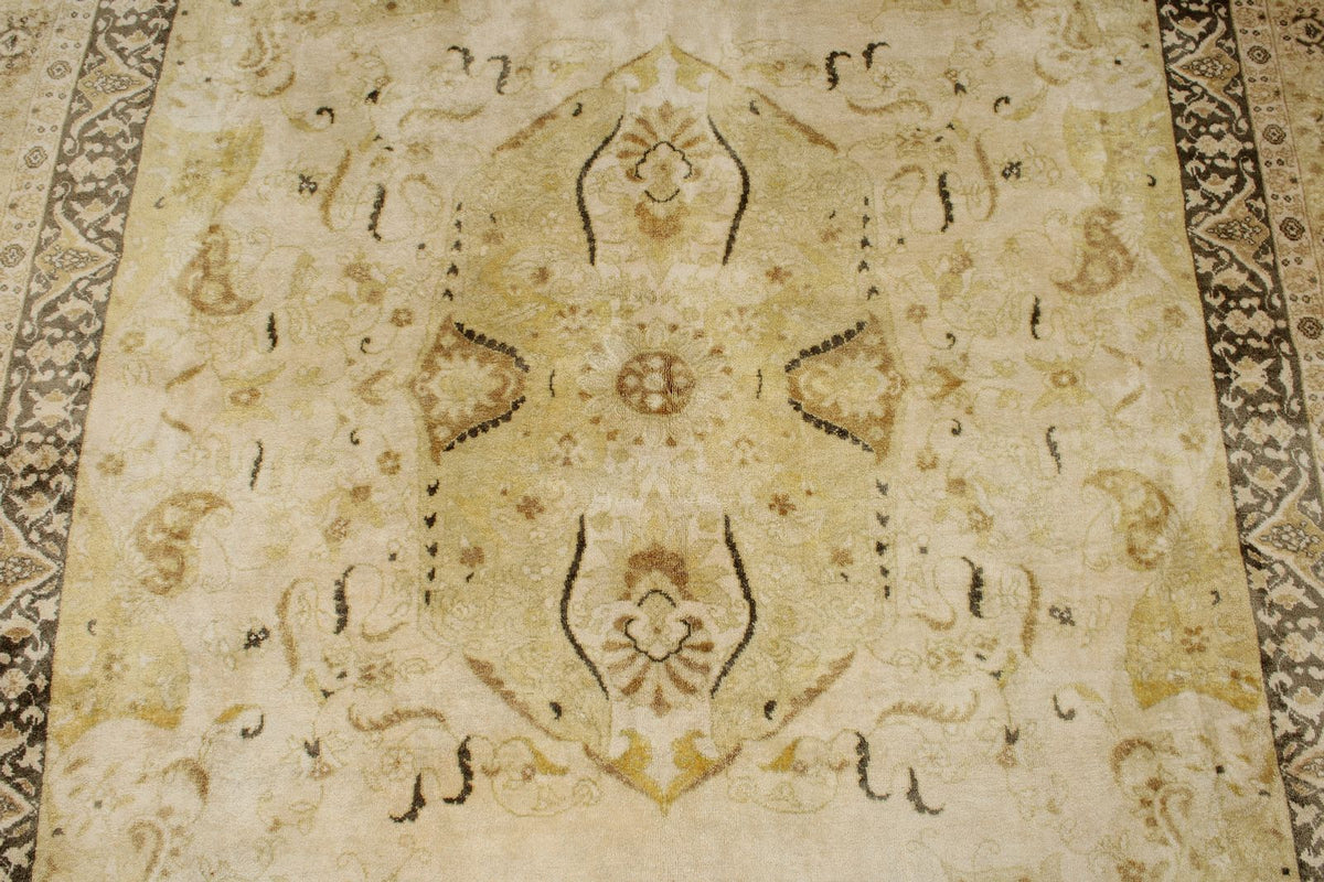 6x8 Gold and Brown Turkish Silk Rug