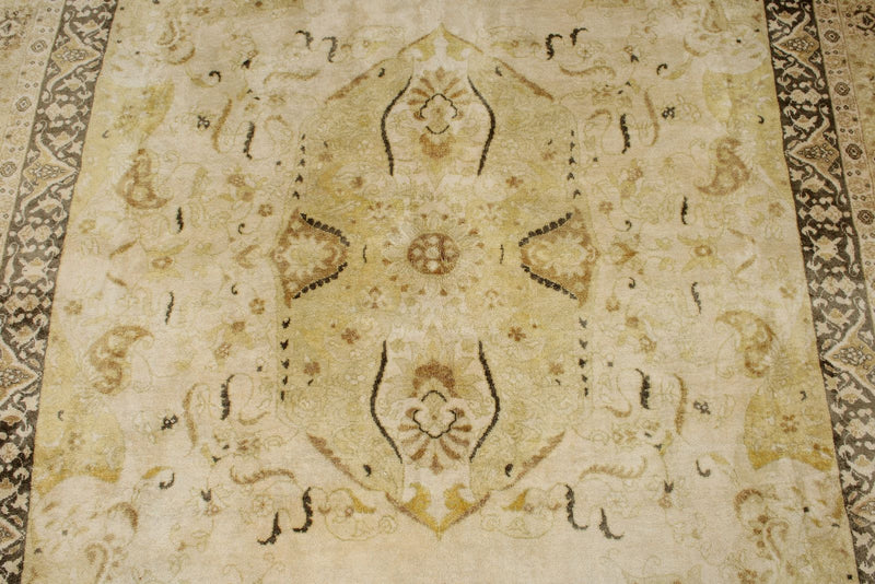 6x8 Gold and Brown Turkish Silk Rug
