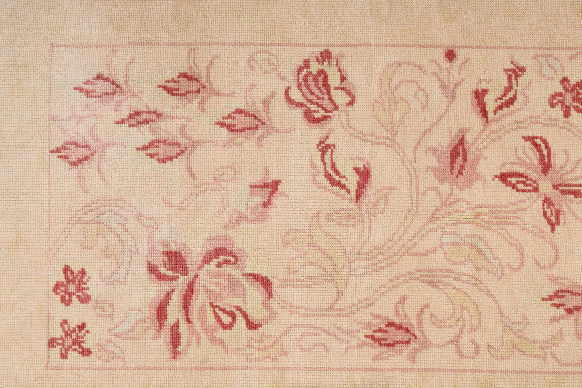 2x5 Gold and Burgundy Turkish Oushak Runner