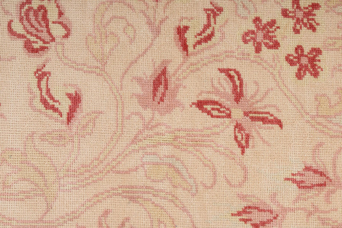 2x5 Gold and Burgundy Turkish Oushak Runner