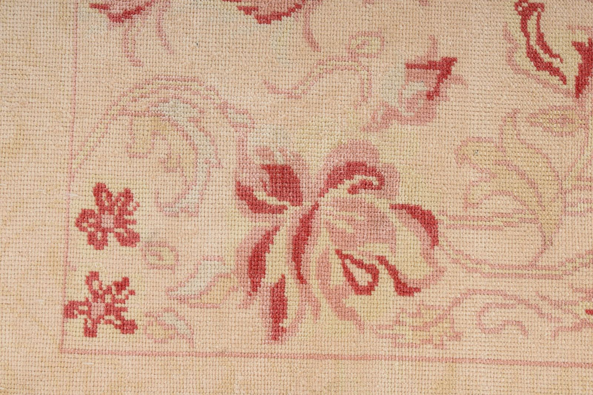 2x5 Gold and Burgundy Turkish Oushak Runner