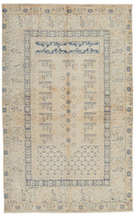 4x6 Beige and Gray Turkish Traditional Rug