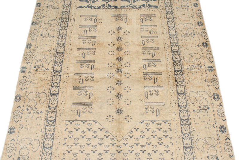 4x6 Beige and Gray Turkish Traditional Rug