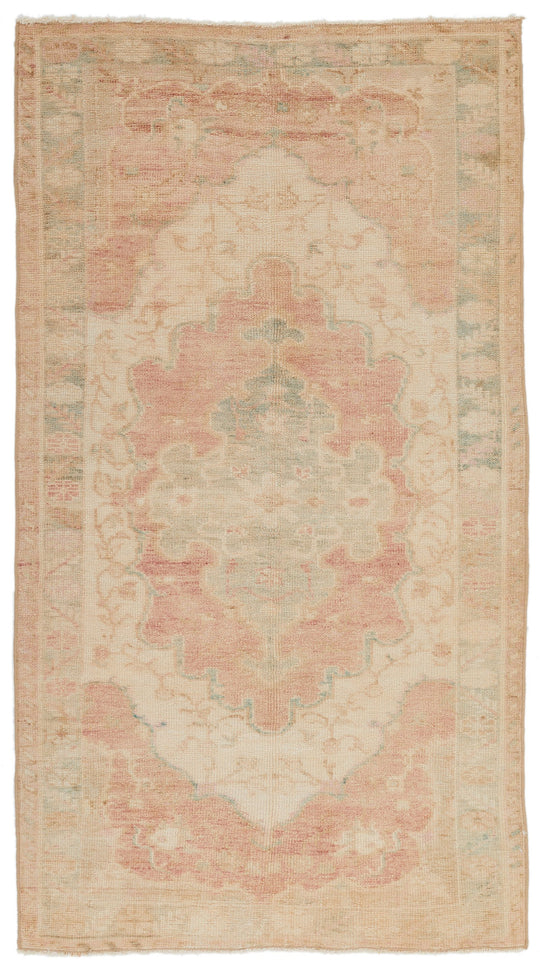 3x6 Rust and Beige Turkish Tribal Runner