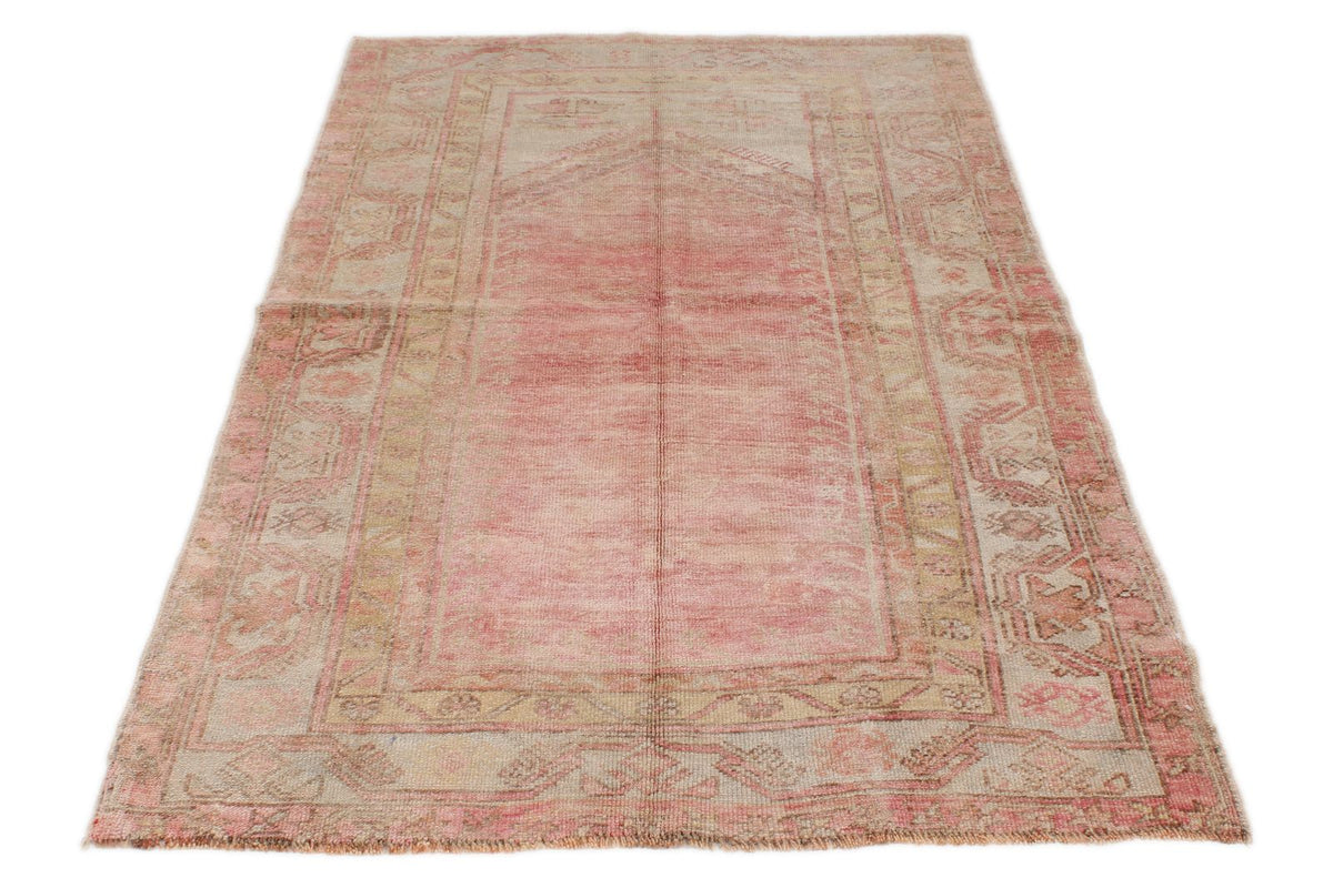 3x9 Beige and Pink Persian Saruk Runner