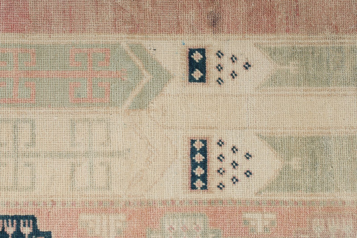 4x7 Beige and Pink Turkish Tribal Rug